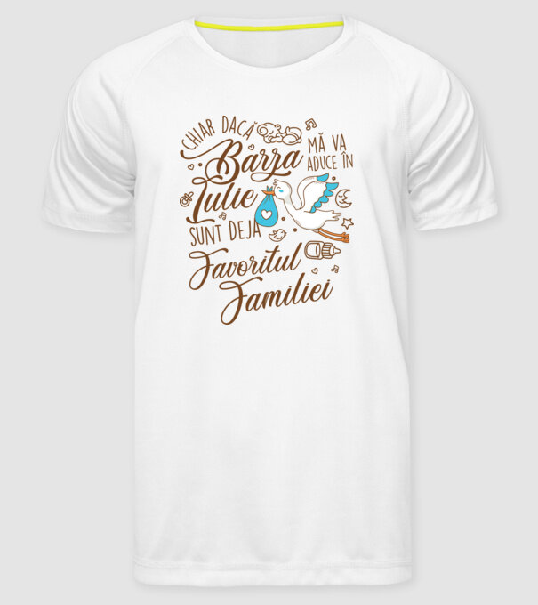Favoritul familiei IULIE model alb pe tricou