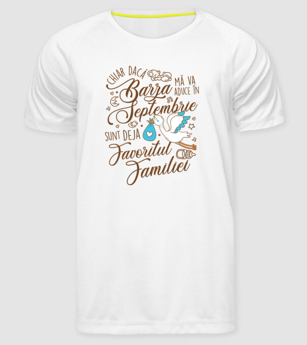 Favoritul familiei SEPTEMBRIE model alb pe tricou