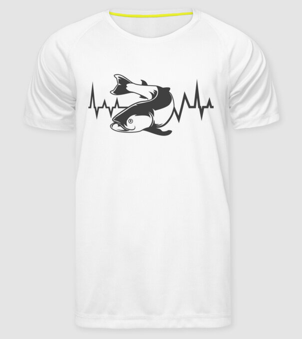 Fish model alb pe tricou