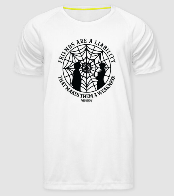 Friends are liability model alb pe tricou