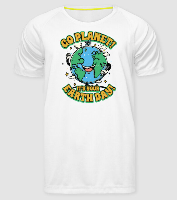 Go planet model alb pe tricou