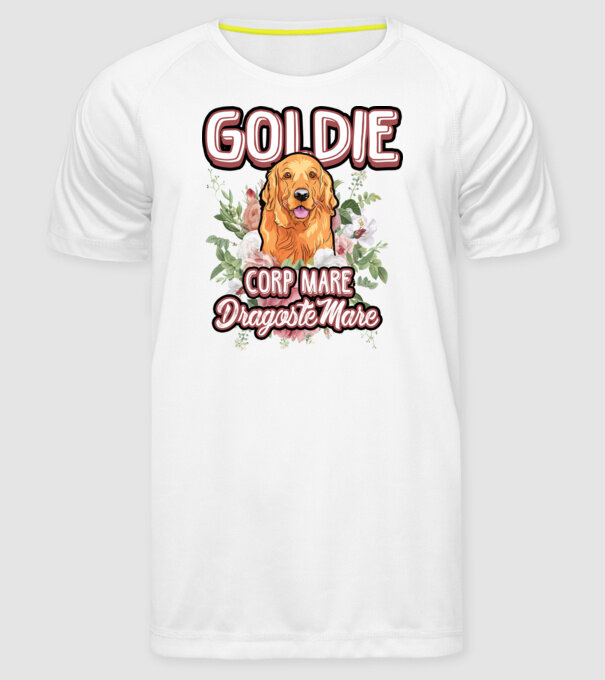 Goldie picioare mici dragoste mare model alb pe tricou