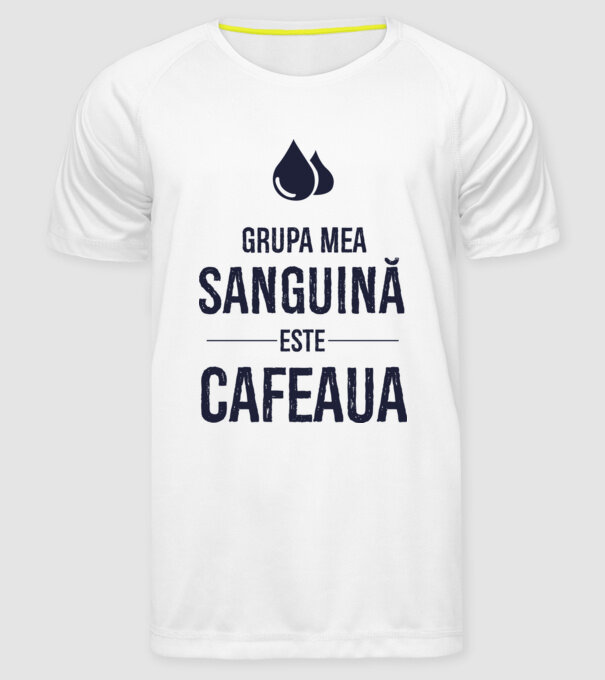 Grupa mea sanguină este cafeaua model alb pe tricou