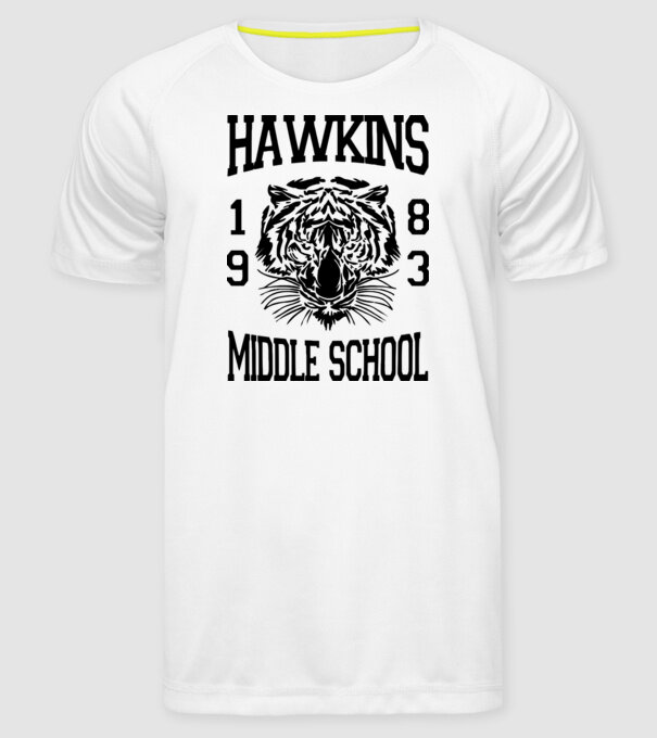 hawkins middle school 83 model alb pe tricou