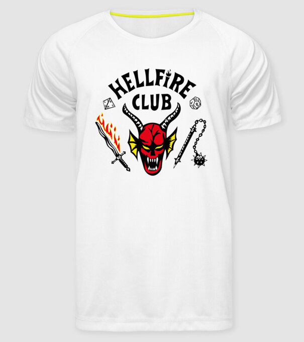 HELLFIRE CLUB model alb pe tricou