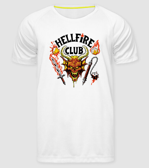 Hellfire ok model alb pe tricou