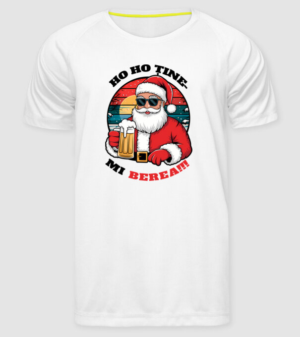 Ho ho ține mi berea! alb model alb pe tricou
