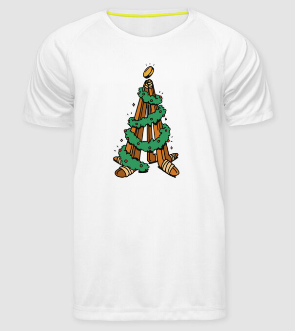 Hockey tree model alb pe tricou
