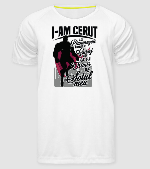 I-am cerut lui Dumnezeu putere și curaj - așa că l-a trimis pe soțul meu model alb pe tricou