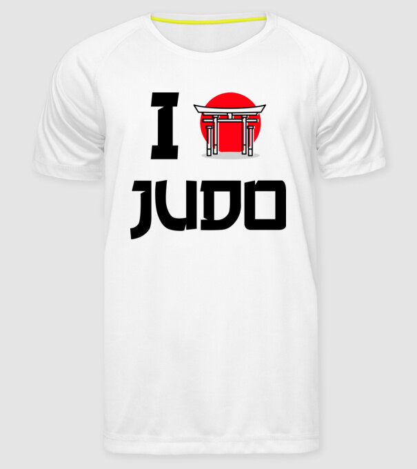 I love Judo model alb pe tricou