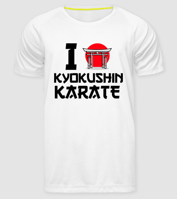 I love Kyokushin Karate model alb pe tricou