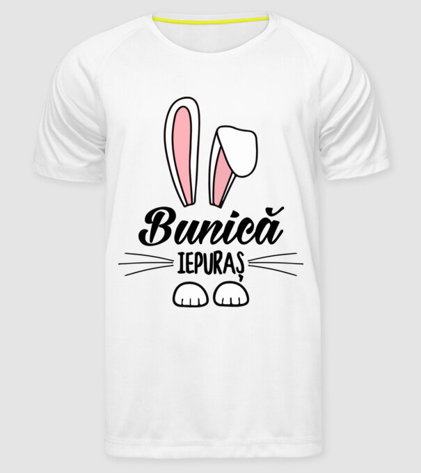 iepuraș bunică model alb pe tricou