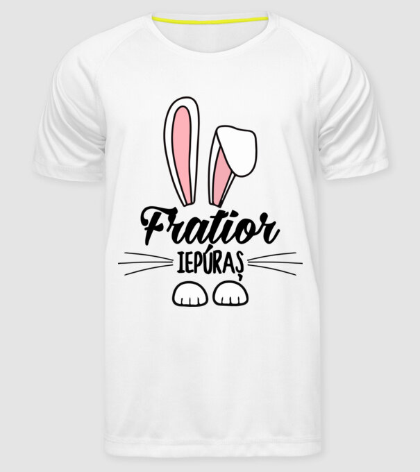 iepuraș frățior model alb pe tricou