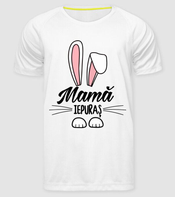 iepuraș mamă model alb pe tricou