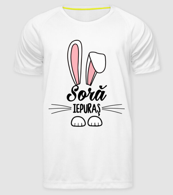 iepuraș soră model alb pe tricou