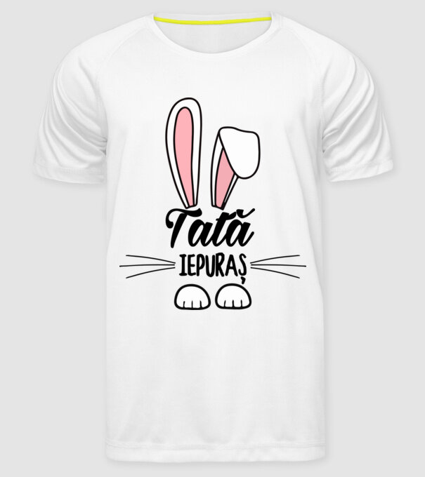 iepuraș tată model alb pe tricou