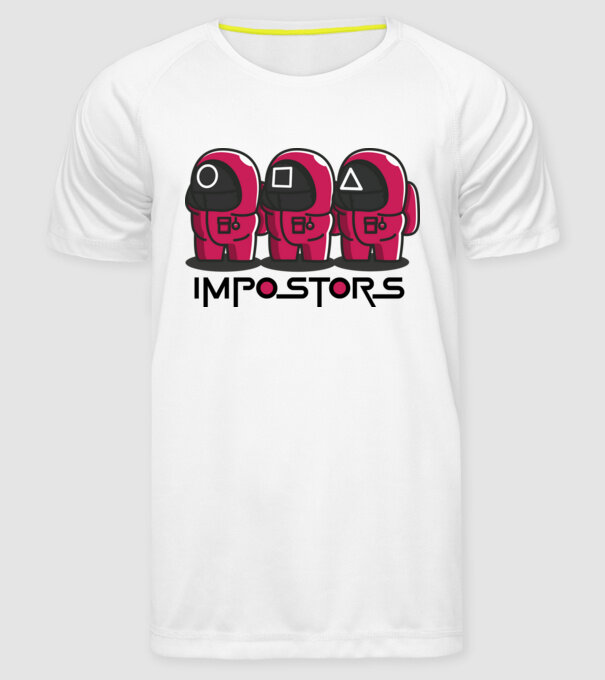 impostors squid game model alb pe tricou