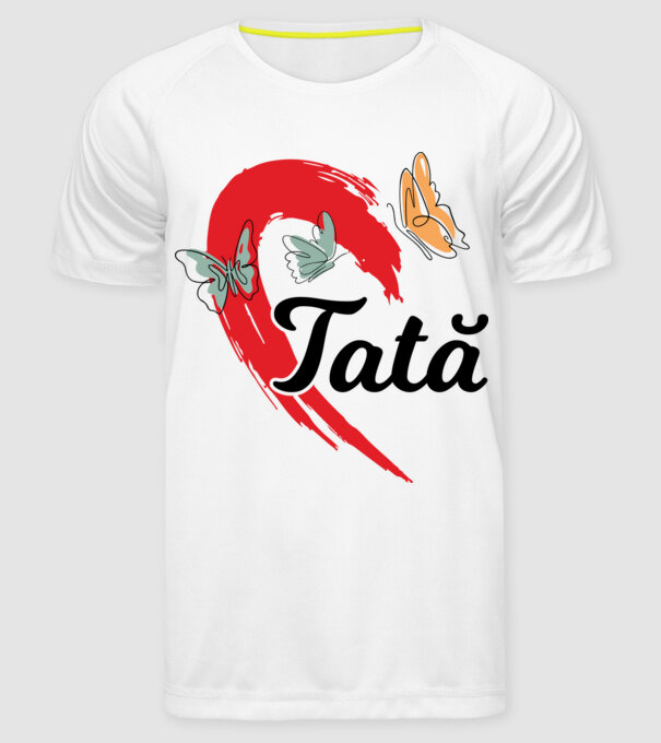 Tată model alb pe tricou