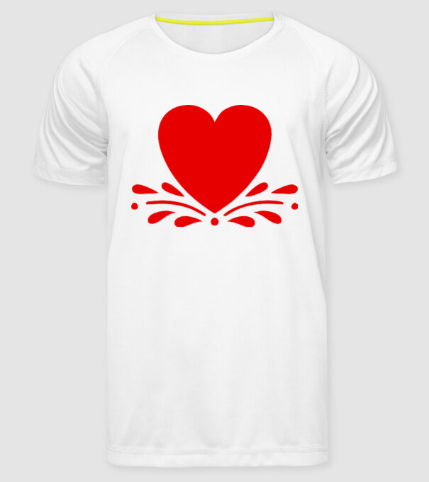 inimă Valentine model alb pe tricou