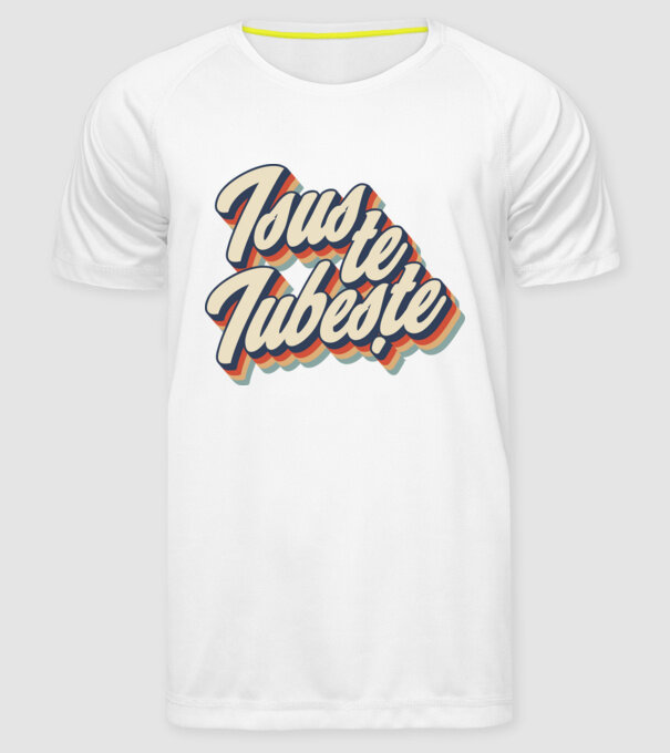 Isus te iubește model alb pe tricou