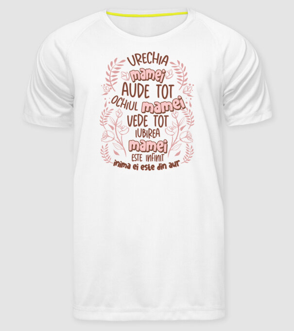 Iubirea mamei este infinit model alb pe tricou