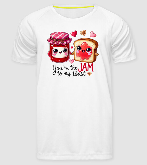 Jam to my Toast model alb pe tricou
