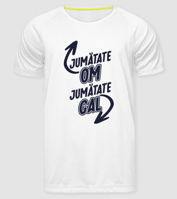 Jumătate om, jumătate cal model alb pe tricou