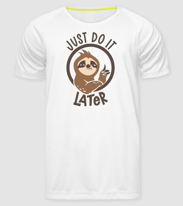 Just do it model alb pe tricou