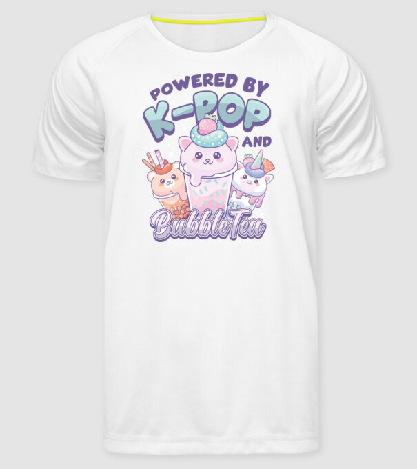 K-POP BUBBLE TEA model alb pe tricou