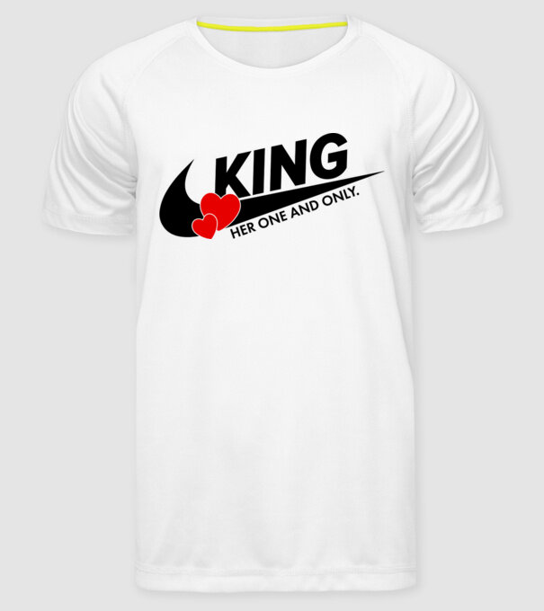 King model alb pe tricou