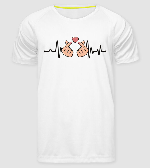 Kpop heartbeaT model alb pe tricou