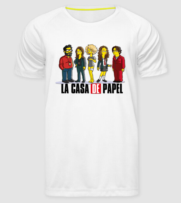 la casa de papel simpson model alb pe tricou