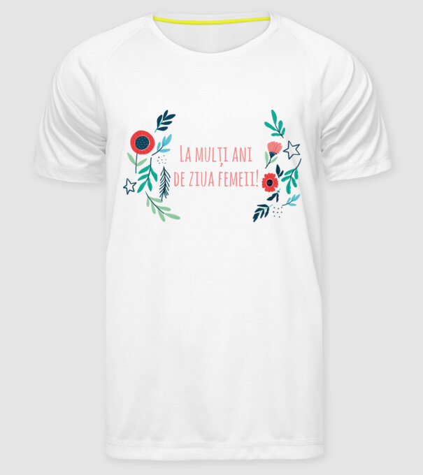 La mulți ani de ziua femeii model alb pe tricou