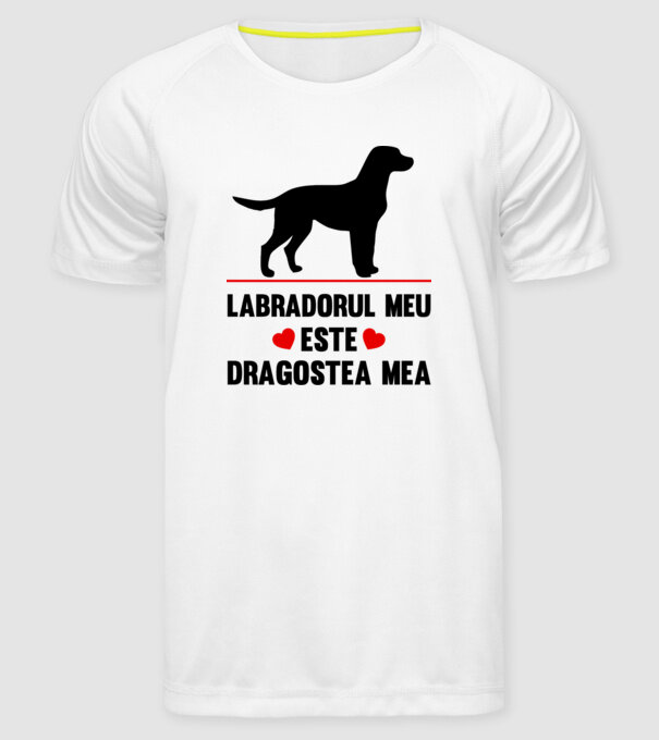 labradorul meu este dragostea mea model alb pe tricou