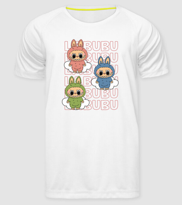 LABUBU model alb pe tricou