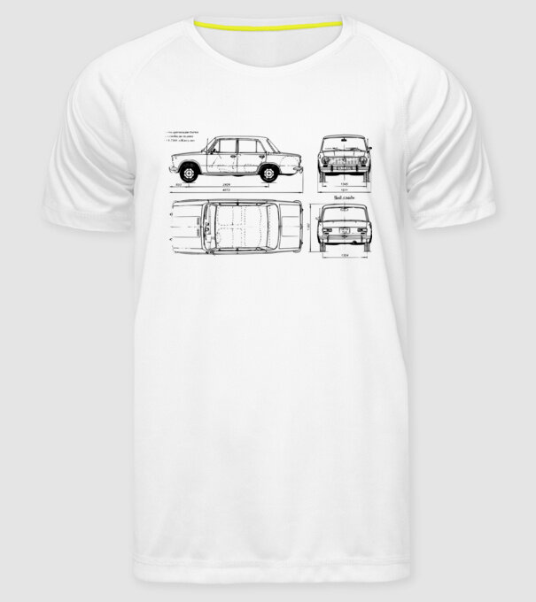 Lada model alb pe tricou