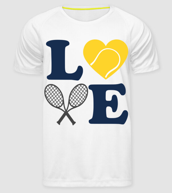 LOVE Tennis model alb pe tricou