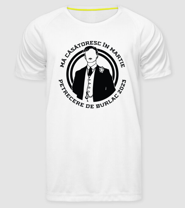 mă căsătoresc în martie - petrecere de burlac model alb pe tricou