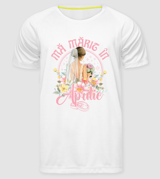 mă mărit - în aprilie model alb pe tricou