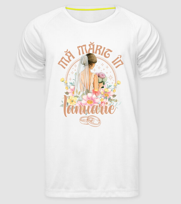 mă mărit - în ianuarie model alb pe tricou