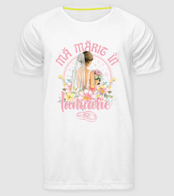 mă mărit - în ianuarie model alb pe tricou
