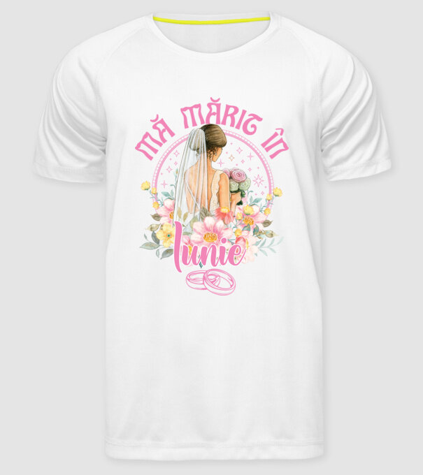 mă mărit - în iunie model alb pe tricou