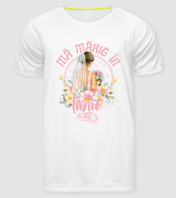 mă mărit - în iunie model alb pe tricou