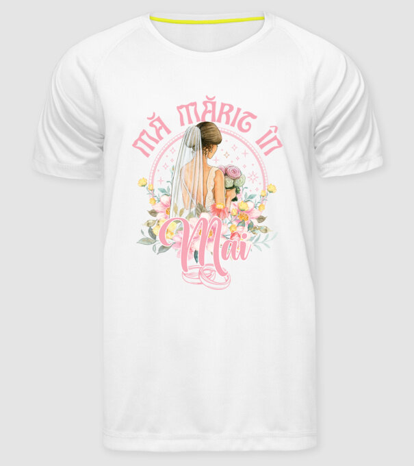 mă mărit - în mai model alb pe tricou
