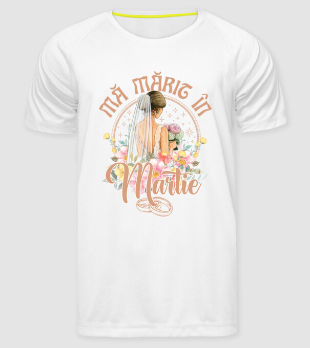 mă mărit - în martie model alb pe tricou
