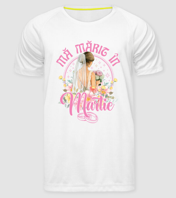 mă mărit - în martie model alb pe tricou