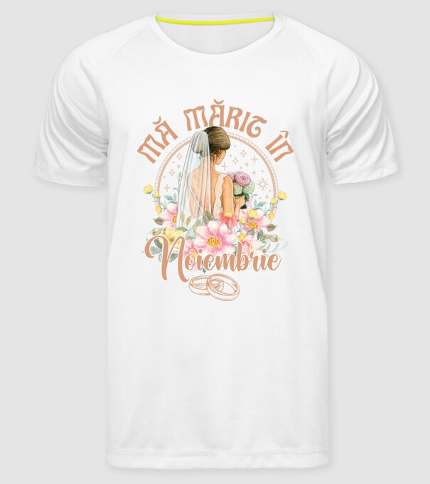 mă mărit - în noiembrie model alb pe tricou