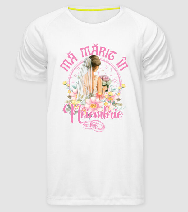 mă mărit - în noiembrie model alb pe tricou
