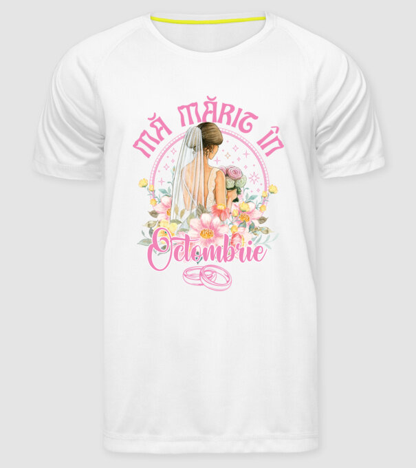 mă mărit - în octombrie model alb pe tricou