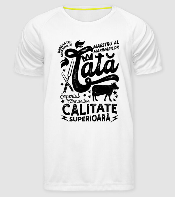 Împăratul grătarului, maestru al marinărilor, expertul cărnurilor - tată - Calitate superioară model alb pe tricou